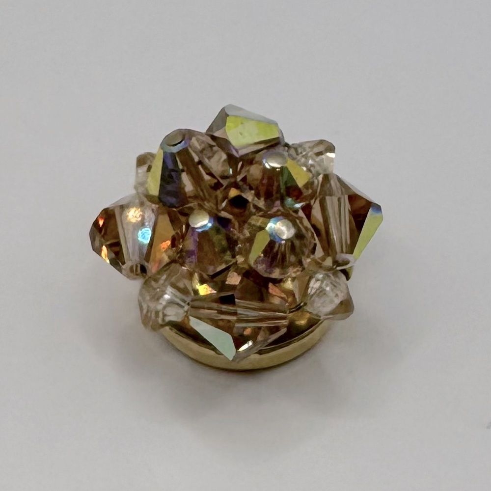 VINTAGE Crystal Beaded Button Cover